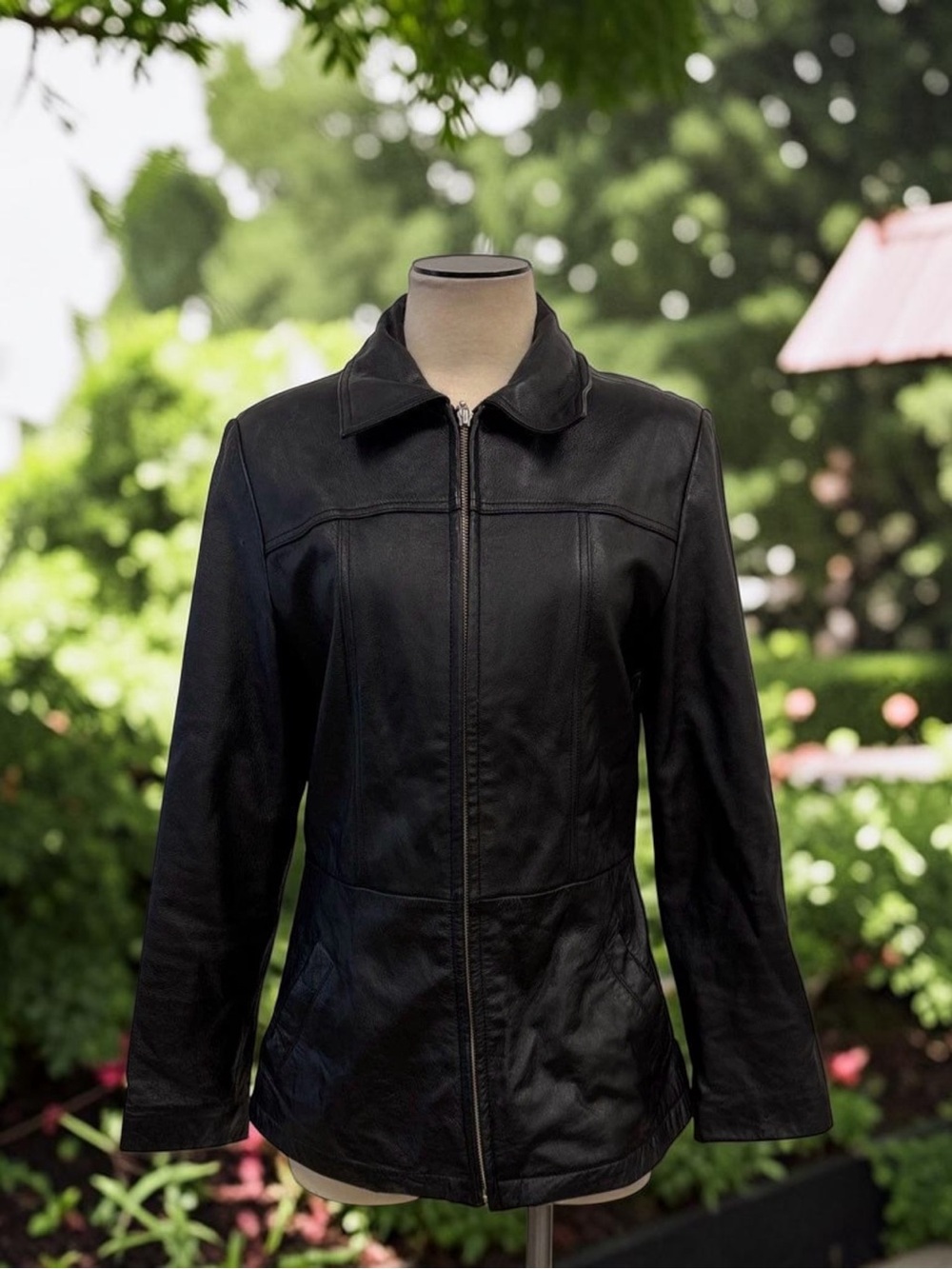 Wilsons The Leather Experts Genuine Leather Jacket Size M Black